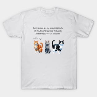 Experts state if a cat is making biscuits - funny watercolour cat design T-Shirt